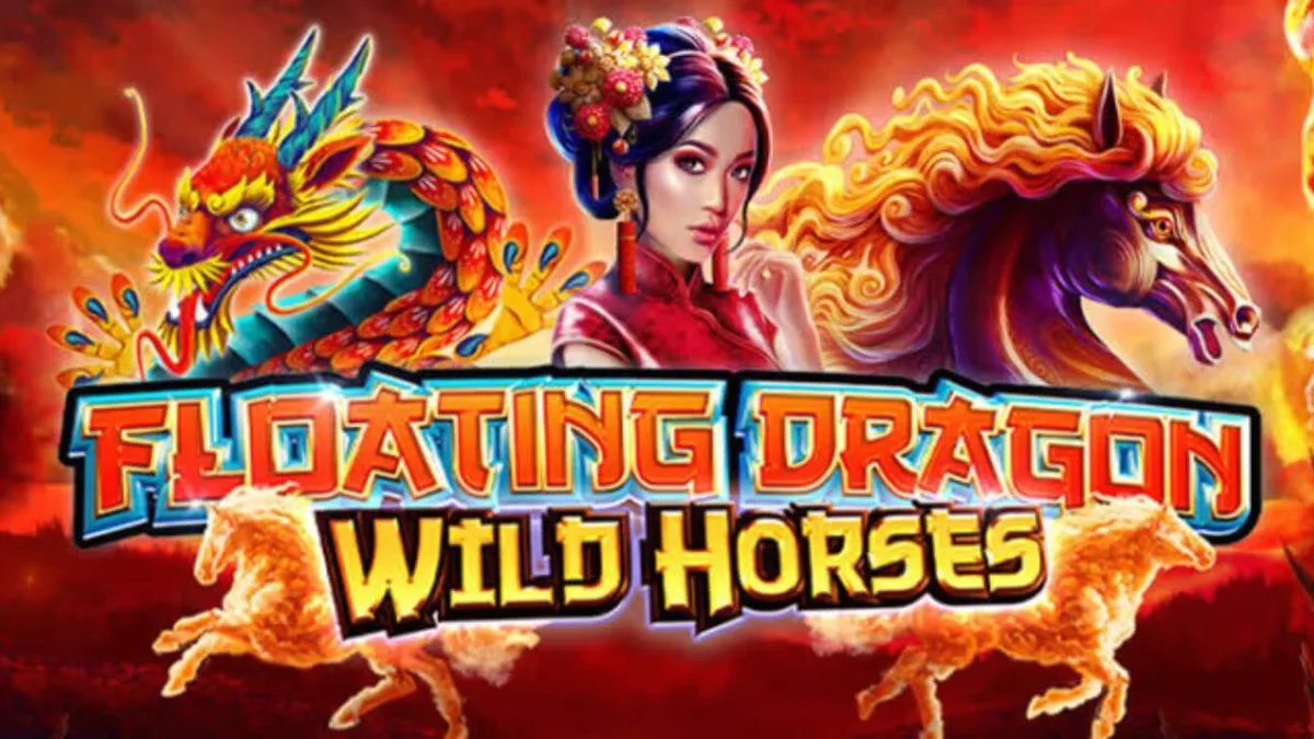 Floating Dragon Wild Horses স্লটের এশীয় থিম এবং গেমপ্লে ইন্টারফেস